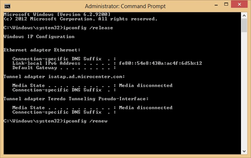 Windows 8 Command Prompt Admin Window
